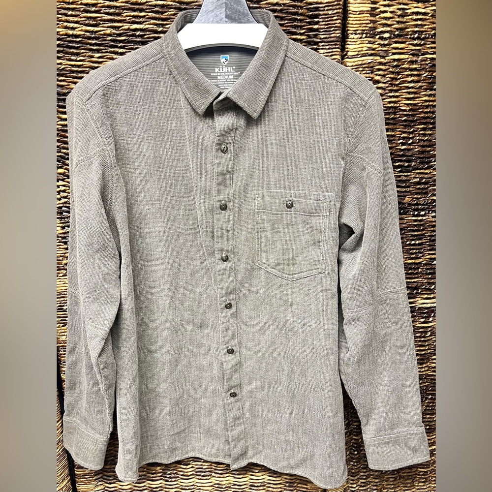 Kuhl-Men's- Brown Button-Up Shirt,‎ Medium, 7211